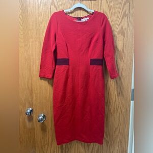 Elegant Red Knit Dress from Boden